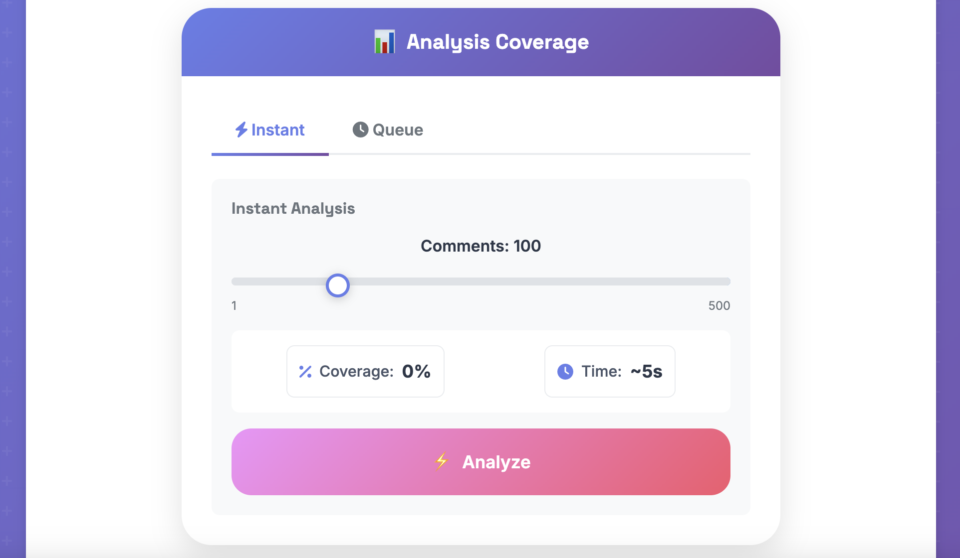 VibeCheckAI Analysis Selection